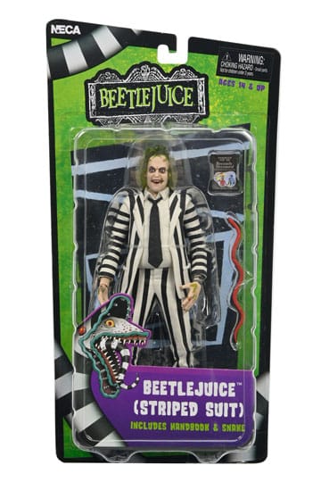 Beetlejuice 1988 Action Figure Beetlejuice Tuta a righe bianche e nere 18 cm