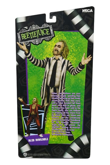 Beetlejuice 1988 Action Figure Beetlejuice Tuta a righe bianche e nere 18 cm