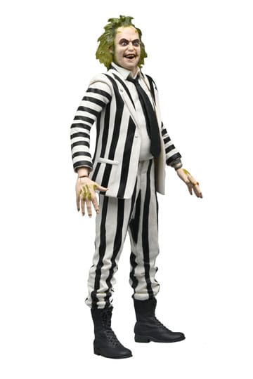 Beetlejuice 1988 Action Figure Beetlejuice Tuta a righe bianche e nere 18 cm