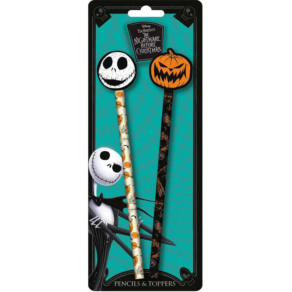 THE NIGHTMARE BEFORE CHRISTMAS 2 HEADS PENCILS &amp; TOPPERS