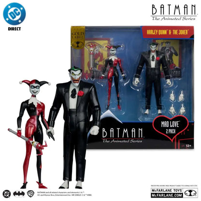 DC DIRECT BATMAN ANIMATED COMIC HARLEY &amp;  JOKER MAD LOVE AF 2-PK