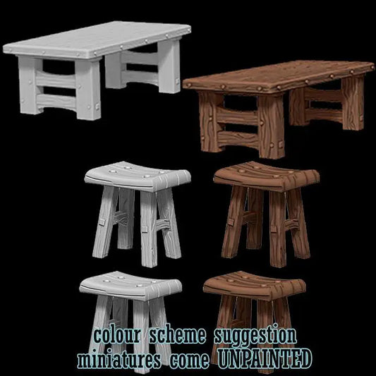 WIZKIDS UM WOODEN TABLE &amp; STOOLS