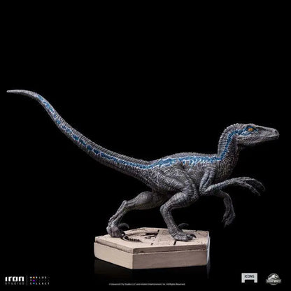 JW ICONS VELOCIRAPTOR BLUE STATUE