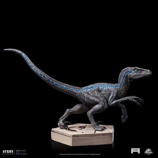 JW ICONS VELOCIRAPTOR BLUE STATUE