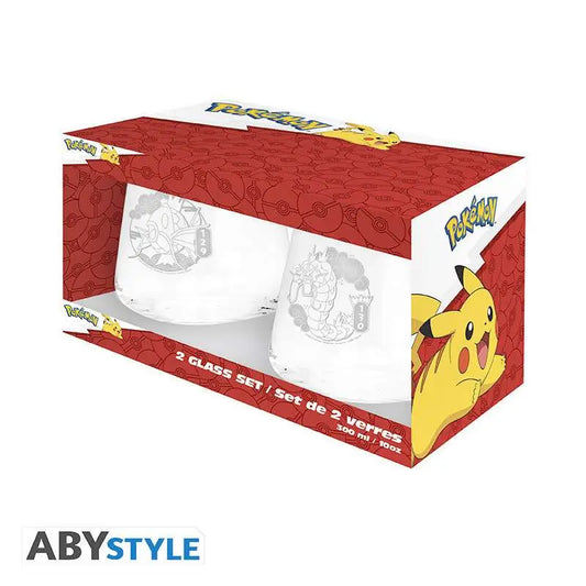 POKEMON MAGIKARP &amp; GYARADOS GLASS SET (2)