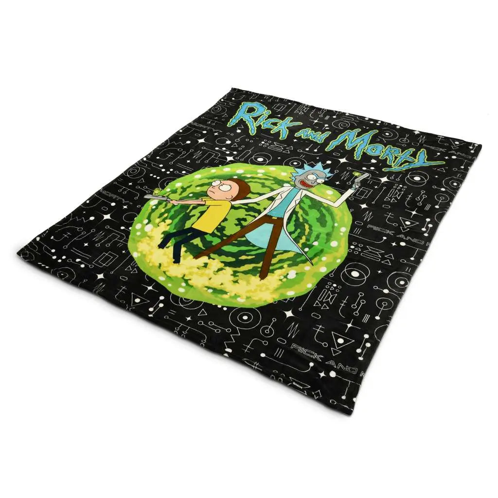 RICK &amp; MORTY PORTAL COZY BLANKET