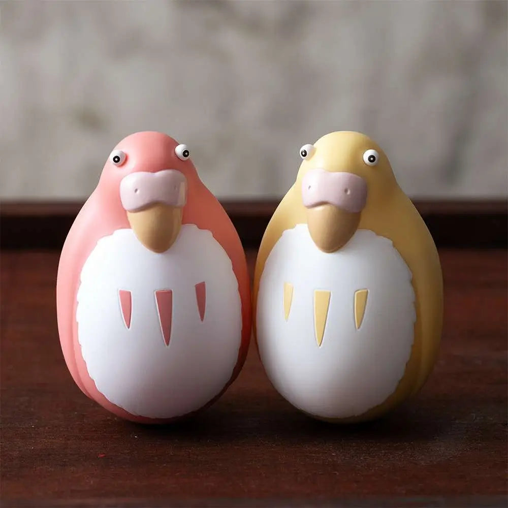 THE BOY AND THE HERON RED &amp; YELLOW PARAKEET TWO PACK ROLY POLY FIGURINES