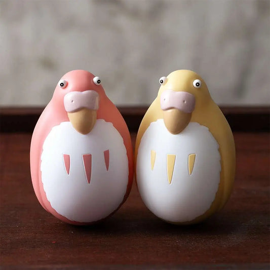 THE BOY AND THE HERON RED &amp; YELLOW PARAKEET TWO PACK ROLY POLY FIGURINES