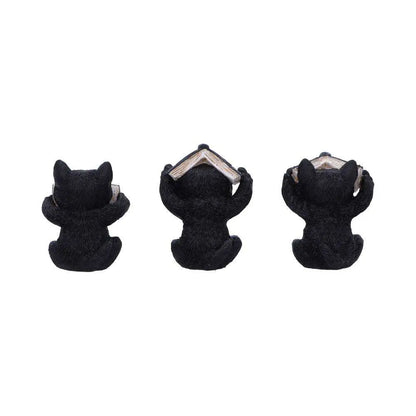 THREE WISE WITCHY BLACK SPELL CATS