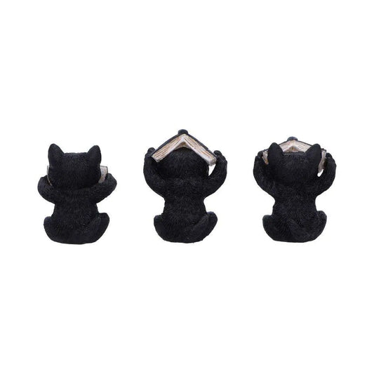 THREE WISE WITCHY BLACK SPELL CATS