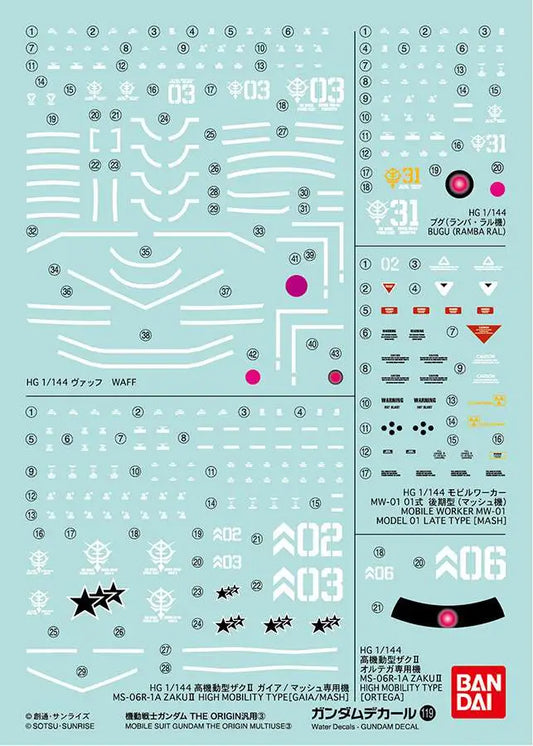 GUNDAM DECAL 119 MS GUNDAM ORIGIN MULT 3