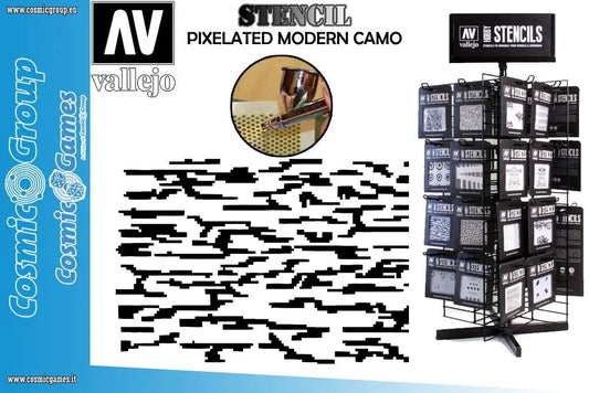 STENCIL STCAM004 PIXELATED MODERN CAMO