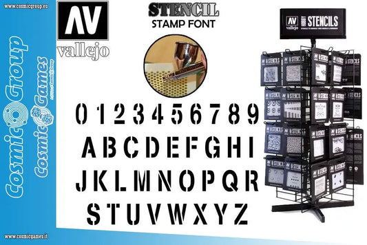 STENCIL STLET002 STAMP FONT