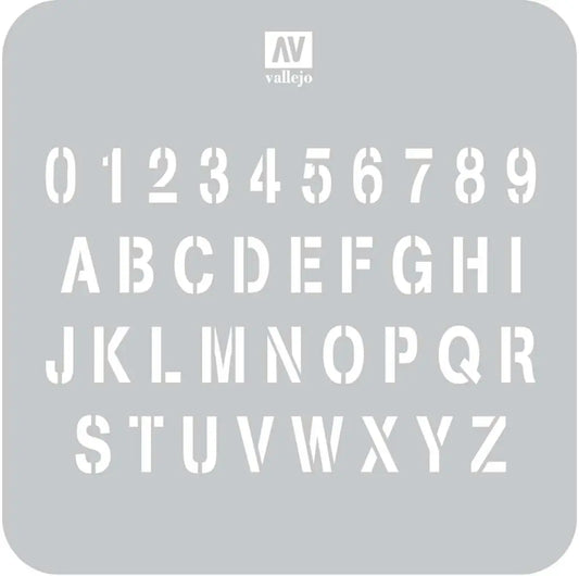 STENCIL STLET002 STAMP FONT