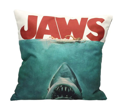 JAWS POSTER COLLAGE SQUARE CUSHION