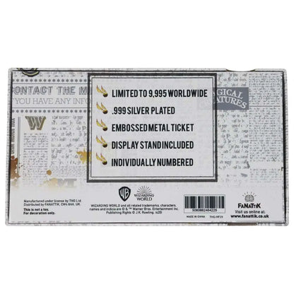 HP QUIDDITCH WORLD CUP TICKET SILVER PL.