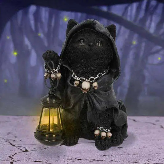 REAPERS FELINE LANTERN GRIM REAP CAT FIG