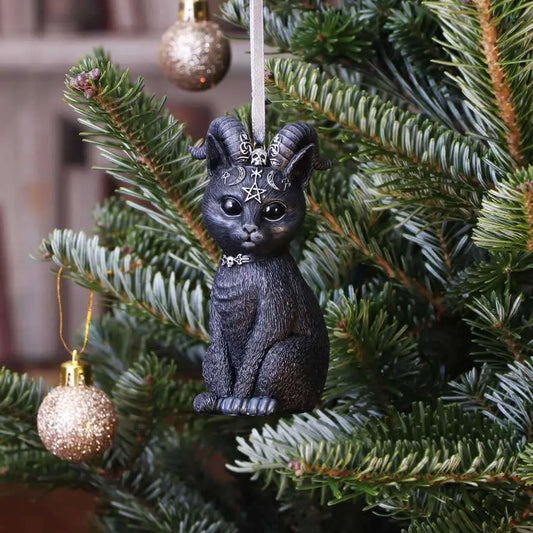 PAWZUPH BLACK HORNED CAT HANGING ORNAMENT