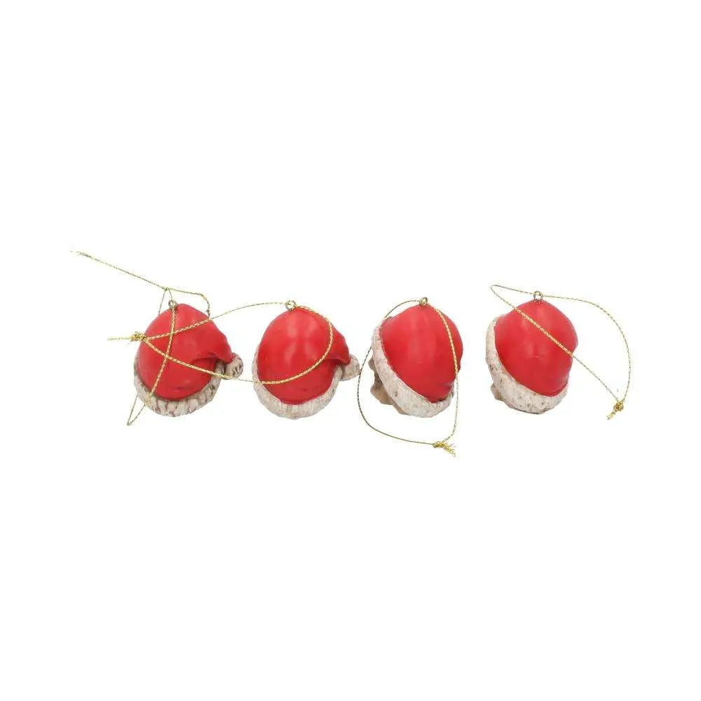 SILENT NIGHT SKULL BAUBLES SET HANGING ORNAMENT