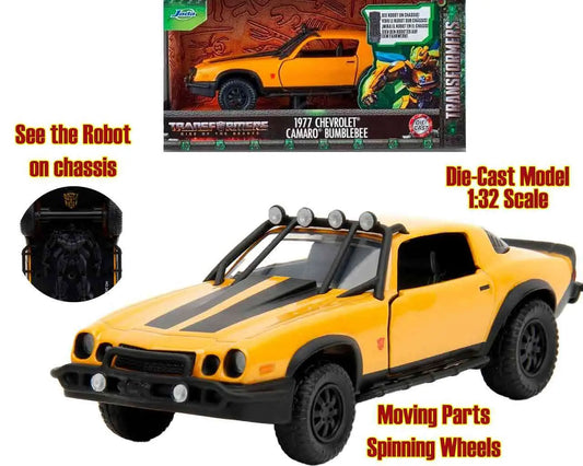 TRANSFORMERS RISE OF THE BEASTS 1977 BUMBLEBEE CHEVROLET CAMARO 1/32 DIE-CAST MODEL