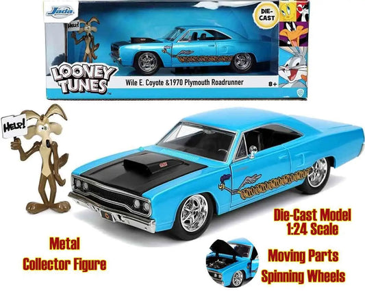 LOONEY TOONES 1970 PLAYMOUTH ROADRUNNER & COYOTE 1/24 DIE-CAST MODEL