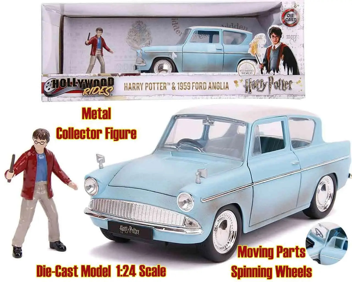 HARRY POTTER 1959 FORD ANGLIA & HARRY 1/24 DIE-CAST MODEL