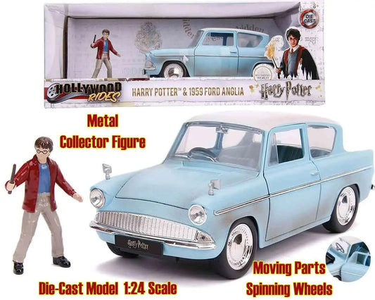 HARRY POTTER 1959 FORD ANGLIA & HARRY 1/24 DIE-CAST MODEL