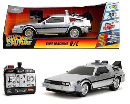 BACK TO THE FUTURE PART 1 1982 TIME MACHINE DELOREAN REMOTE CONTROL 1/16 DIE-CAST MODEL
