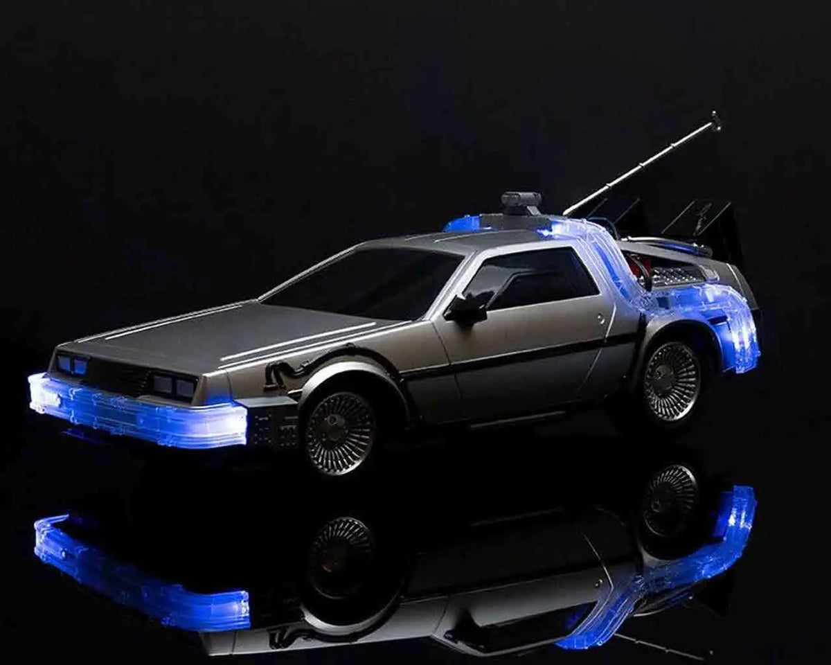 BACK TO THE FUTURE PART 1 1982 TIME MACHINE DELOREAN REMOTE CONTROL 1/16 DIE-CAST MODEL
