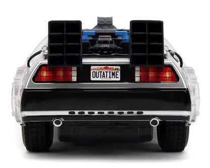 BACK TO THE FUTURE PART 1 1982 TIME MACHINE DELOREAN REMOTE CONTROL 1/16 DIE-CAST MODEL