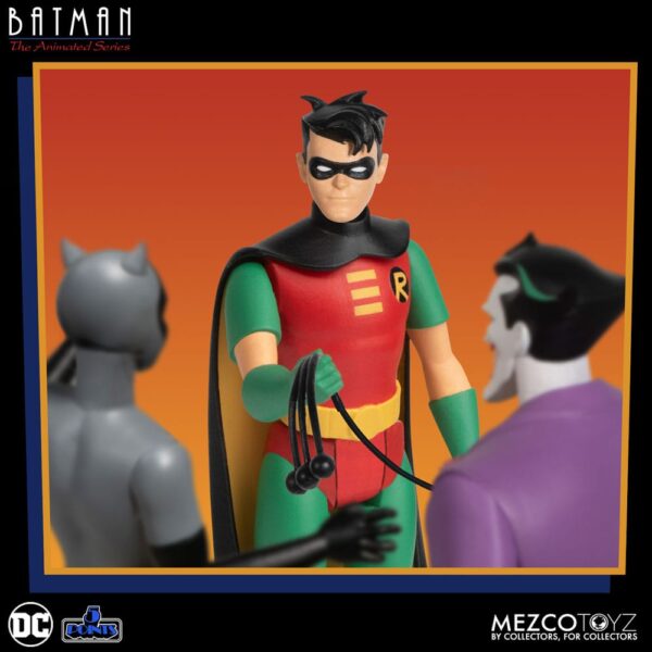 Batman Action Figure Serie Animata 5 Points Batman Robin Joker Catwoman 9 cm Nerd Stark