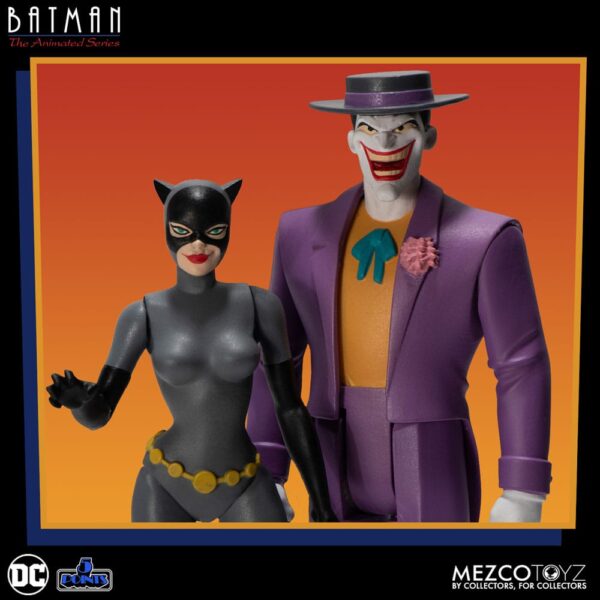 Batman Action Figure Serie Animata 5 Points Batman Robin Joker Catwoman 9 cm Nerd Stark